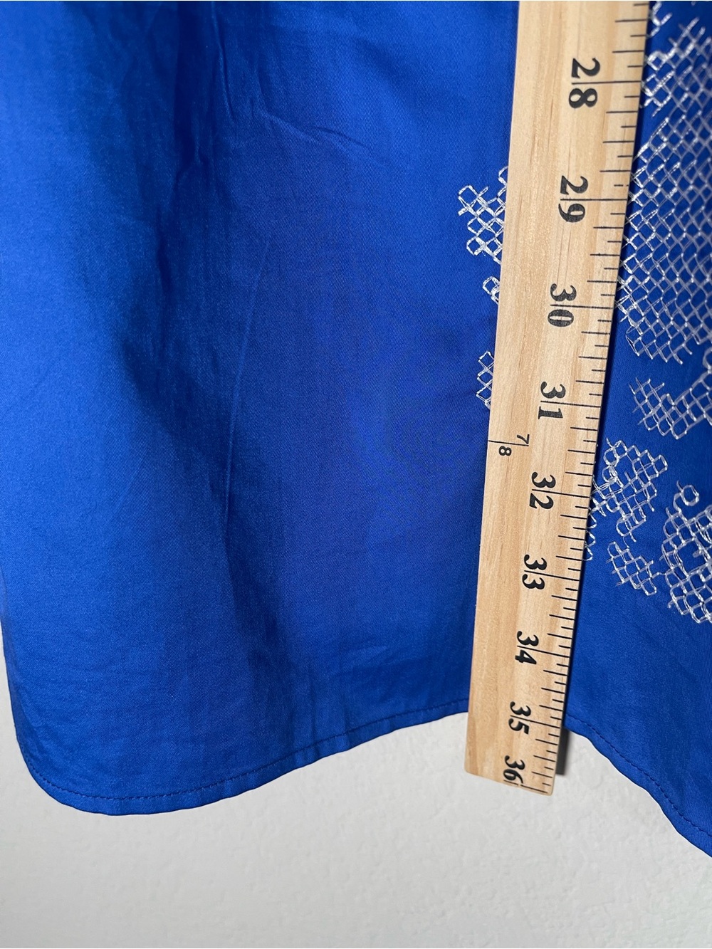 Hyacinth House Royal Blue with White Embroidery Lou Lou Mini Dress NWT Sz Large - Picture 13 of 16